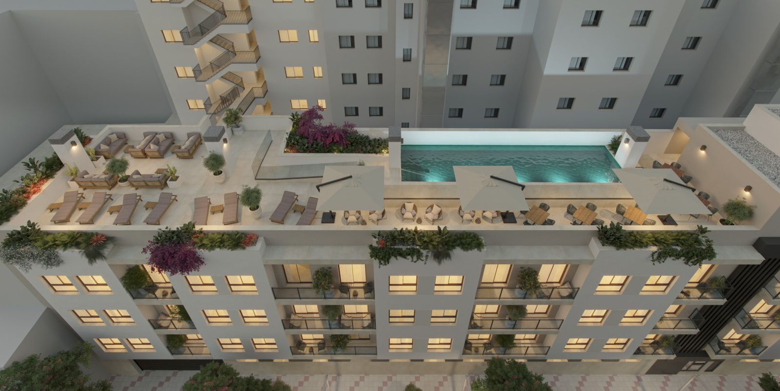 02 modern rooftop pool